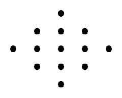 13 точок і п'ять відрізків