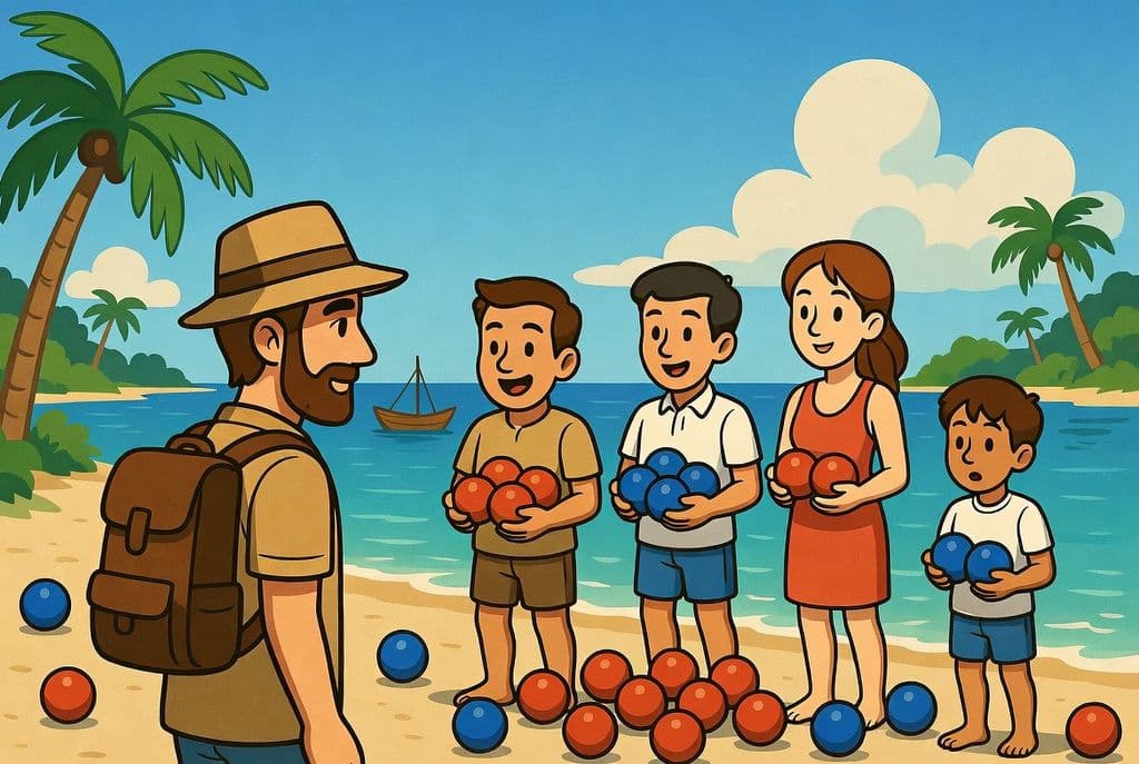 Червоні і сині кульки