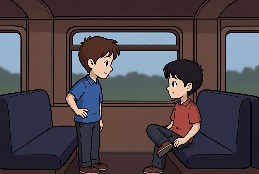 Два хлопчики зустрілись у вагоні потягу