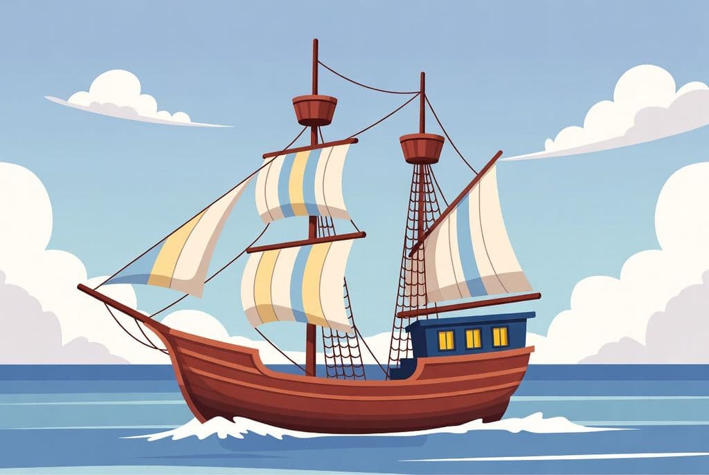 Корабель, на якому є дві щогли