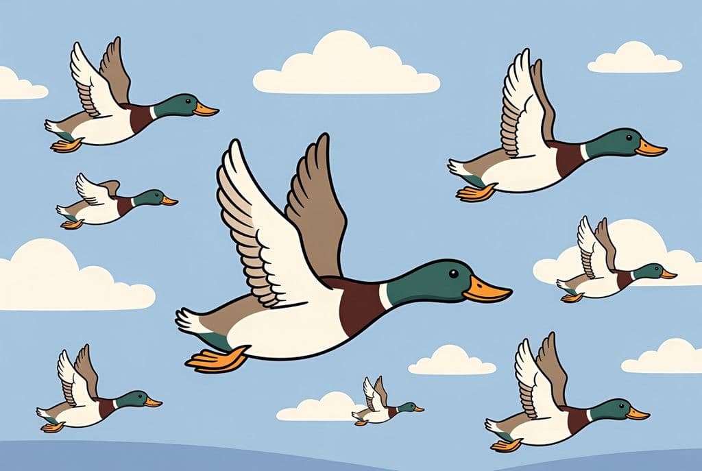 Скільки летіло качок?