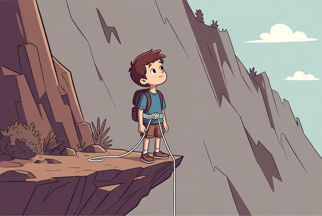 Спуститись із висоти 100м, маючи мотузку 75м