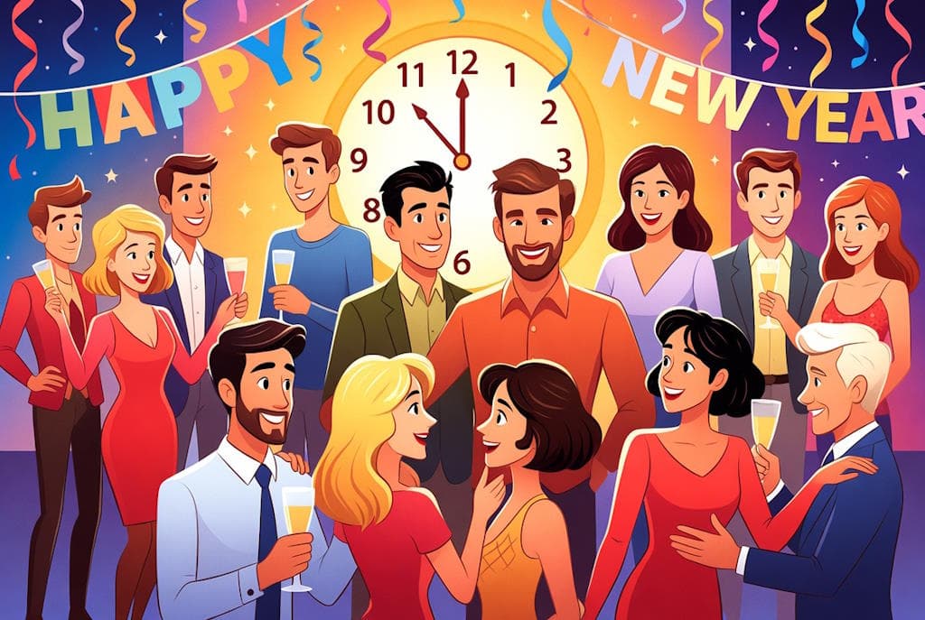 Знайомі на новорічному святі