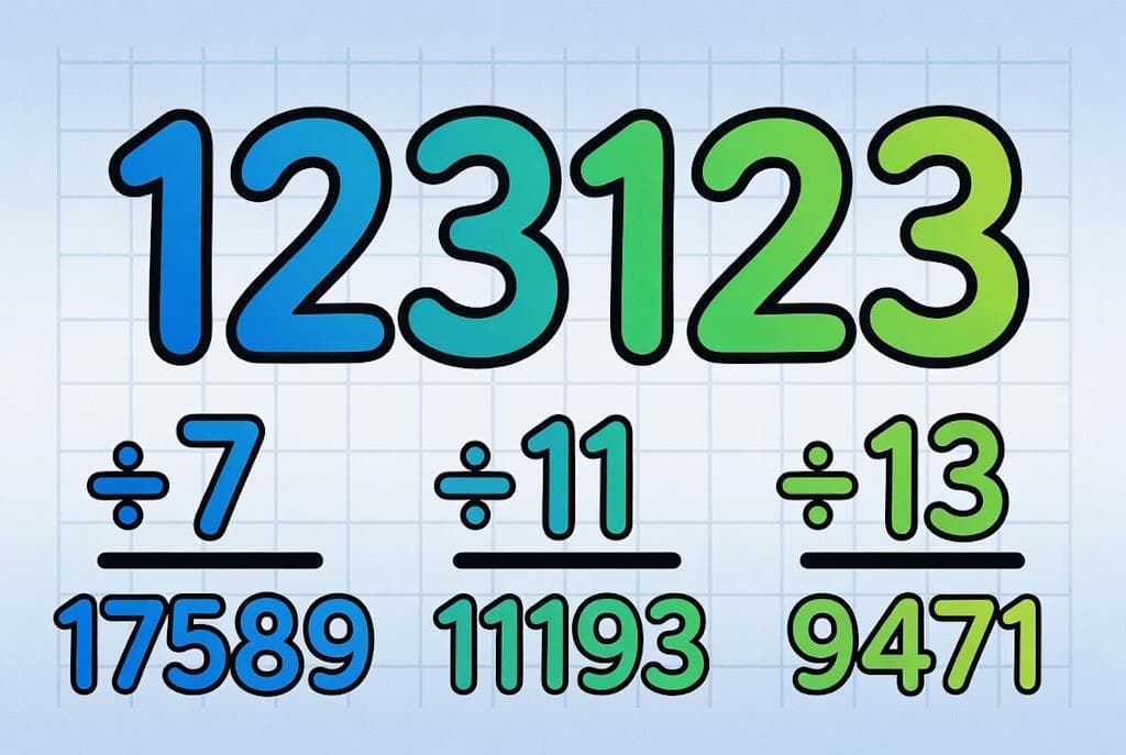 Ділення шестизначного числа, утвореного із тризначного